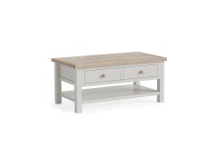 Country Oak Stone Grey - Coffee Table with Shelf