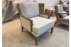 Upholstered Accent Chair with Show Wood Arms & Legs - Clearance
