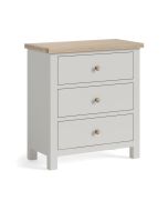 Country Oak Stone Grey - 3 Drawer Chest