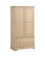 Litchfield - Oak 2 Drawer Gents Double  Wardrobe