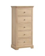 Litchfield - Oak 5 Drawer Wellington Chest